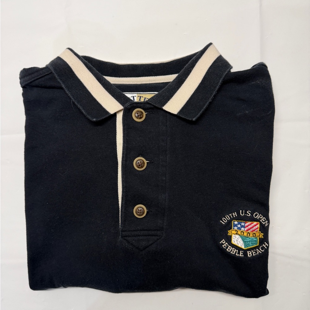 Vintage 2000 Pebble Beach Navy Polo w/ Embroidered 100th US Open Crest